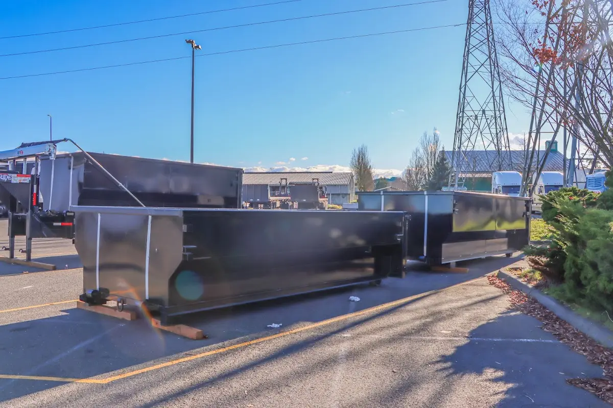 Roll-off dumpster ready for waste disposal at job site for Roofing Dumpster Rental in Mahtomedi
